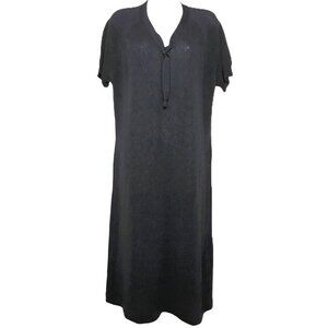 Knit Midi Shift Dress Black Chic Minimalist Old Money Travel Friendly Relaxed